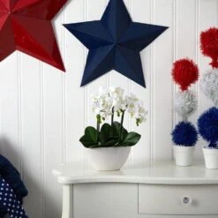 16 In. Artificial H White Phalaenopsis Silk Flower Arrangement -AFLORAL ONLINE STORE nearly natural artificial flowers 4804 d4 1000