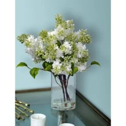 15 In. Artificial H White Lilac Silk Flower Arrangement -AFLORAL ONLINE STORE nearly natural artificial flowers 4805 31 1000