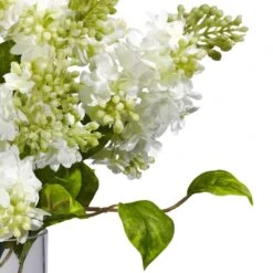 15 In. Artificial H White Lilac Silk Flower Arrangement -AFLORAL ONLINE STORE nearly natural artificial flowers 4805 c3 1000