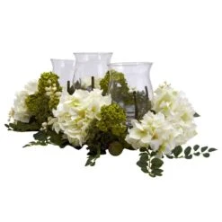 9.5 In. Artificial H White Snowball Hydrangea Triple Candelabrum 9 9.5 In. Artificial H White Snowball Hydrangea Triple Candelabrum -AFLORAL ONLINE STORE nearly natural artificial flowers 4806 4f 1000