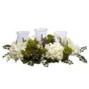 9.5 In. Artificial H White Snowball Hydrangea Triple Candelabrum -AFLORAL ONLINE STORE nearly natural artificial flowers 4806 64 1000