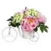 9.5 In. Artificial H Pink Peony And Hydrangea Tricycle Silk Flower Arrangement 2 9.5 In. Artificial H Pink Peony And Hydrangea Tricycle Silk Flower Arrangement -AFLORAL ONLINE STORE nearly natural artificial flowers 4807 64 1000