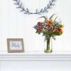 Artificial Spring Garden Floral With Vase 9 Artificial Spring Garden Floral With Vase -AFLORAL ONLINE STORE nearly natural artificial flowers 4822 31 1000