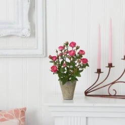 Indoor 14 In. Artificial French Rose Garden -AFLORAL ONLINE STORE nearly natural artificial flowers 4853 31 1000