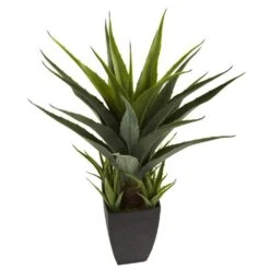 Artificial Agave Plant With Black Planter -AFLORAL ONLINE STORE nearly natural artificial flowers 4856 c3 1000