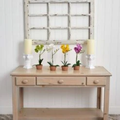 Artificial Phalaenopsis Orchid With Clay Vase (Set Of 4) -AFLORAL ONLINE STORE nearly natural artificial flowers 4991 s4 fa 1000