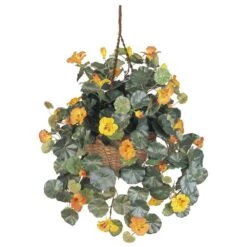 Artificial Nasturtium Hanging Basket Silk Plant