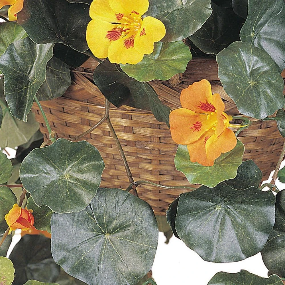 Artificial Nasturtium Hanging Basket Silk Plant 4 Artificial Nasturtium Hanging Basket Silk Plant - Image 2