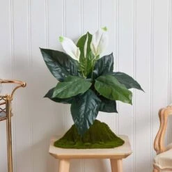 Indoor 24 In. Spathiphyllum Artificial Plant (3-Set) -AFLORAL ONLINE STORE nearly natural artificial flowers 6030 s3 31 1000