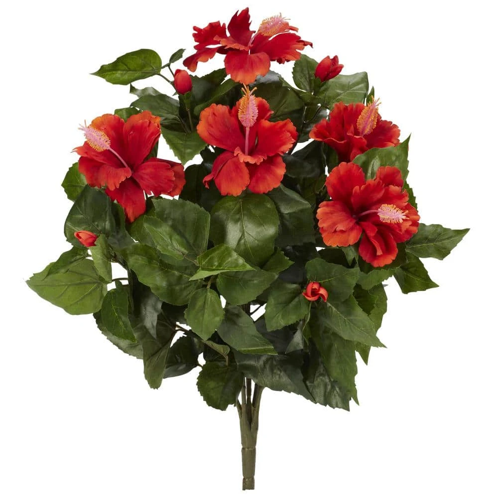 Indoor 20 In. Hibiscus Artificial Plant (4-Set) 4 Indoor 20 In. Hibiscus Artificial Plant (4-Set) - Image 2