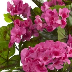 UV Resistant Indoor/Outdoor Geranium Artificial Bush (Set Of 3) -AFLORAL ONLINE STORE nearly natural artificial flowers 6131 s3 bu 4f 1000