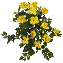 Indoor 24 In. Hibiscus Hanging Artificial Plant (2-Set)