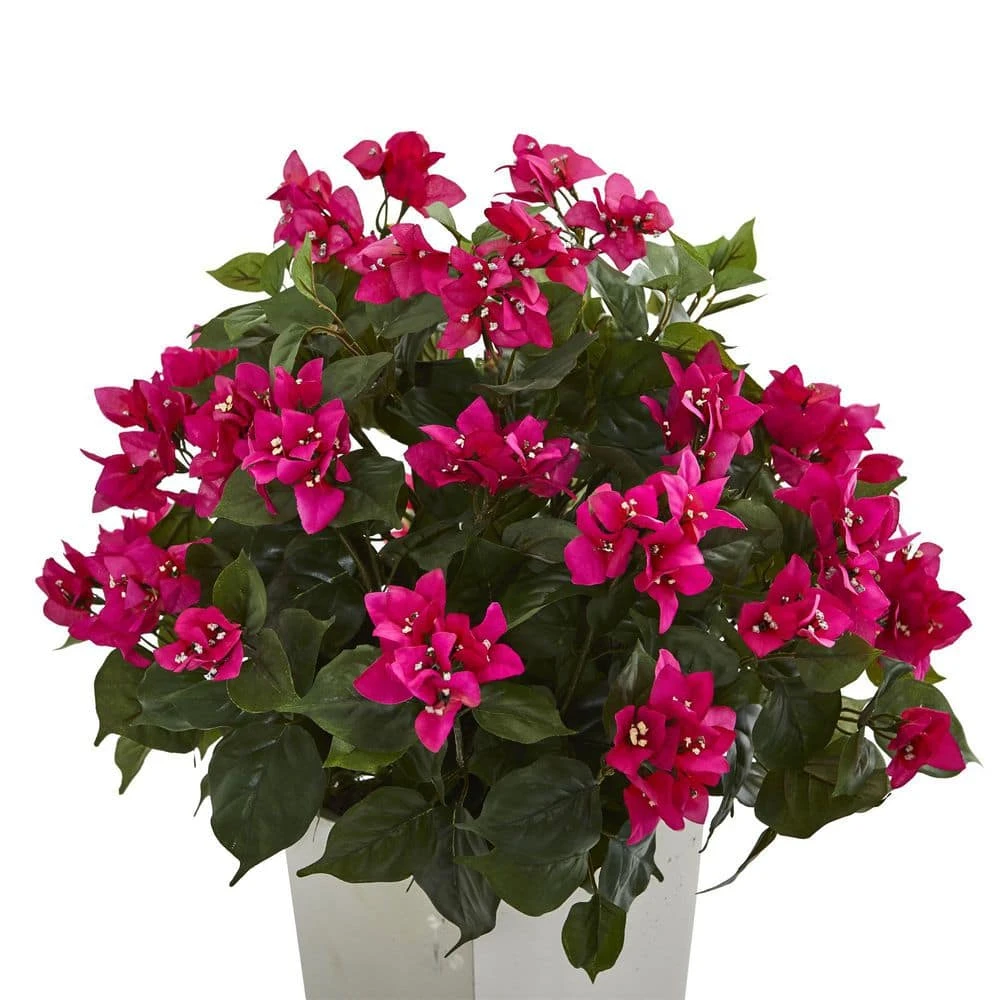 Bougainvillea Artificial Plant In White Tower Planter 4 Bougainvillea Artificial Plant In White Tower Planter - Image 2