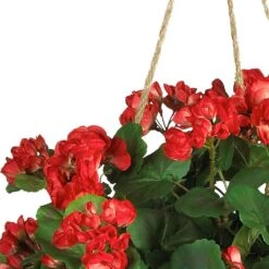 24 In. Artificial Geranium Silk Hanging Basket 10 24 In. Artificial Geranium Silk Hanging Basket -AFLORAL ONLINE STORE nearly natural artificial flowers 6609 rd 4f 1000