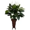 57 In. Artificial H Green Spathyfillium With Stand Silk Plant -AFLORAL ONLINE STORE nearly natural artificial flowers 6656 64 1000