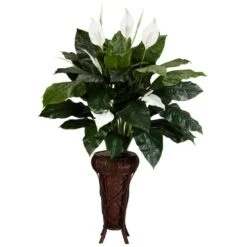 57 In. Artificial H Green Spathyfillium With Stand Silk Plant