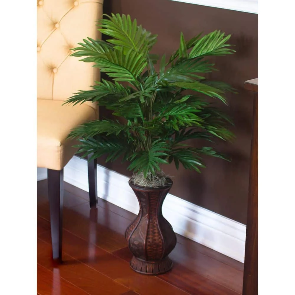 37 In. Artificial H Green Areca Palm With Urn Silk Plant 6 37 In. Artificial H Green Areca Palm With Urn Silk Plant - Image 4