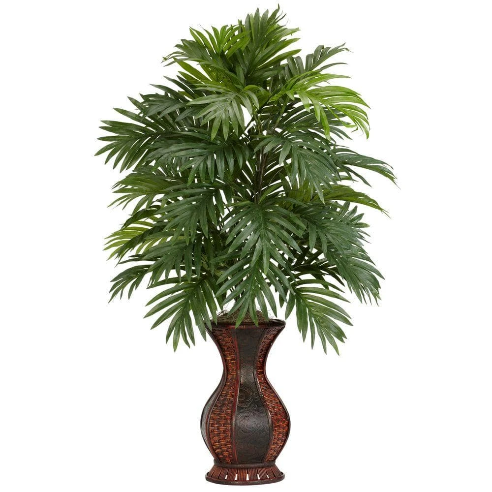 37 In. Artificial H Green Areca Palm With Urn Silk Plant 3 37 In. Artificial H Green Areca Palm With Urn Silk Plant