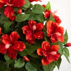 24 In. Artificial H Red Hibiscus With Vase Silk Plant 8 24 In. Artificial H Red Hibiscus With Vase Silk Plant -AFLORAL ONLINE STORE nearly natural artificial flowers 6667 4f 1000