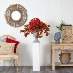 Artificial Bougainvillea With Urn UV Resistant (Indoor/Outdoor) 10 Artificial Bougainvillea With Urn UV Resistant (Indoor/Outdoor) -AFLORAL ONLINE STORE nearly natural artificial flowers 6839 rd 1f 1000