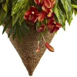 40 In. Artificial Mixed Tropical And Cymbidium Hanging Basket 8 40 In. Artificial Mixed Tropical And Cymbidium Hanging Basket -AFLORAL ONLINE STORE nearly natural artificial flowers 6850 4f 1000