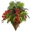40 In. Artificial Mixed Tropical And Cymbidium Hanging Basket -AFLORAL ONLINE STORE nearly natural artificial flowers 6850 64 1000