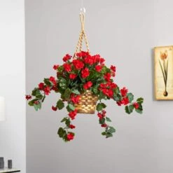 Artificial Geranium Hanging Basket -AFLORAL ONLINE STORE nearly natural artificial flowers 6857 rd 31 1000
