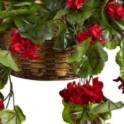 Artificial Geranium Hanging Basket -AFLORAL ONLINE STORE nearly natural artificial flowers 6857 rd 4f 1000