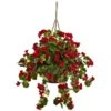 Artificial Geranium Hanging Basket -AFLORAL ONLINE STORE nearly natural artificial flowers 6857 rd 64 1000