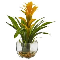 Artificial Bromeliad With Vase Arrangement