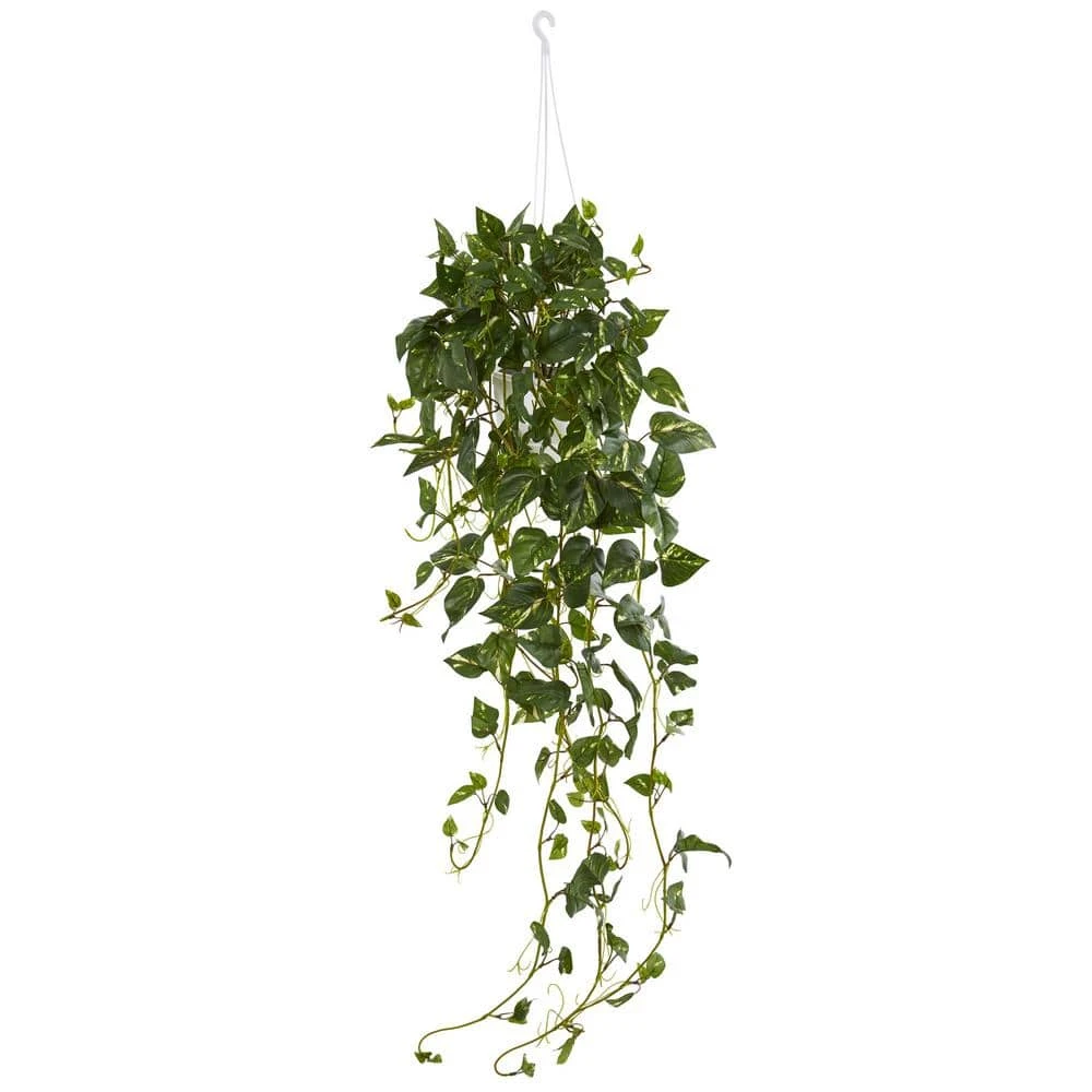 Pothos Hanging Basket Artificial Plant 4 Pothos Hanging Basket Artificial Plant - Image 2