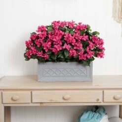 Indoor 30 In. Bougainvillea Artificial Plant In Stone Planter -AFLORAL ONLINE STORE nearly natural artificial flowers 8058 31 1000