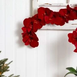 Indoor 5ft. Artificial Amaryllis Garland -AFLORAL ONLINE STORE nearly natural artificial garlands 4549 44 1000
