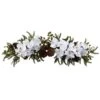30 In. Artificial Phalaenopsis Orchid And Pine Swag -AFLORAL ONLINE STORE nearly natural artificial garlands 4946 64 1000