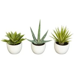 8.5 In. H Green Southwest Collection (Set Of 3) -AFLORAL ONLINE STORE nearly natural artificial grass plants 4769 31 1000