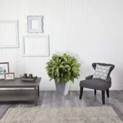 Artificial Silver King With Slate Planter -AFLORAL ONLINE STORE nearly natural artificial grass plants 6795 31 1000