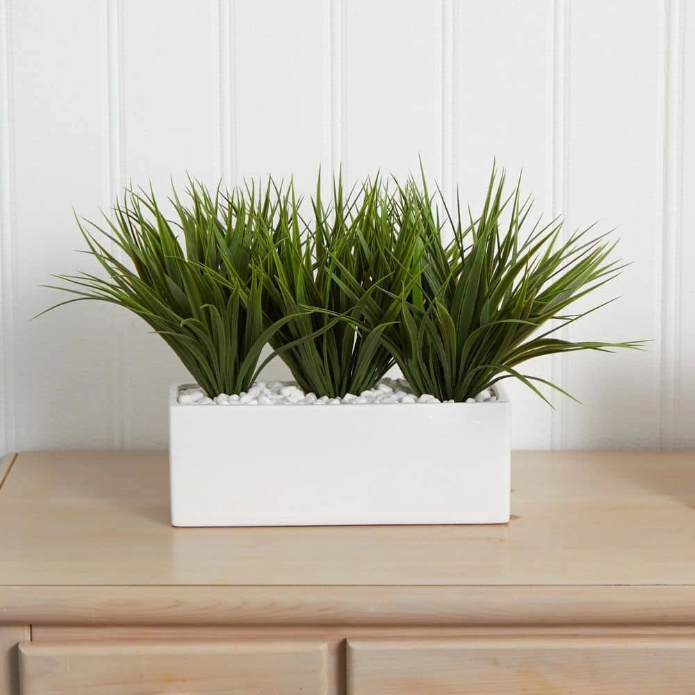12 In. Artificial Vanilla Grass In Rectangular Planter 6 12 In. Artificial Vanilla Grass In Rectangular Planter - Image 4