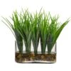 Indoor Vanilla Grass Artificial Plant In Oval Vase -AFLORAL ONLINE STORE nearly natural artificial grass plants 8076 64 1000