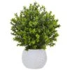 Indoor/Outdoor Artificial Boxwood Artficial Plant In White Vase -AFLORAL ONLINE STORE nearly natural artificial shrubs 6310 64 1000