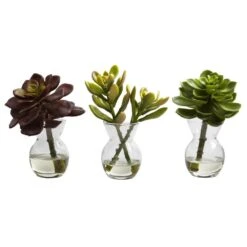 Artificial Succulent Arrangements (Set Of 3) -AFLORAL ONLINE STORE nearly natural artificial succulents 4954 s3 40 1000