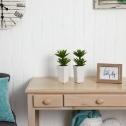 Artificial Double Mini Agave With Planter (Set Of 2) -AFLORAL ONLINE STORE nearly natural artificial succulents 4971 s2 31 1000
