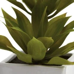 Artificial Double Mini Agave With Planter (Set Of 2) -AFLORAL ONLINE STORE nearly natural artificial succulents 4971 s2 4f 1000