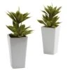 Artificial Double Mini Agave With Planter (Set Of 2) 1 Artificial Double Mini Agave With Planter (Set Of 2) -AFLORAL ONLINE STORE nearly natural artificial succulents 4971 s2 64 1000