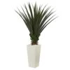 5 Ft. Spiky Agave Artificial Plant In White Tower Planter -AFLORAL ONLINE STORE nearly natural artificial succulents 6390 64 1000