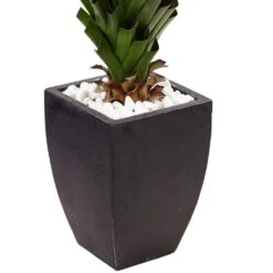 Indoor/Outdoor Spiked Agave Artificial Plant In Black Planter -AFLORAL ONLINE STORE nearly natural artificial succulents 6964 4f 1000