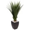 Indoor/Outdoor Spiked Agave Artificial Plant In Black Planter -AFLORAL ONLINE STORE nearly natural artificial succulents 6964 64 1000