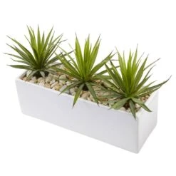 Indoor Mini Agave Artificial Plant In Rectangular Ceramic -AFLORAL ONLINE STORE nearly natural artificial succulents 6974 4f 1000
