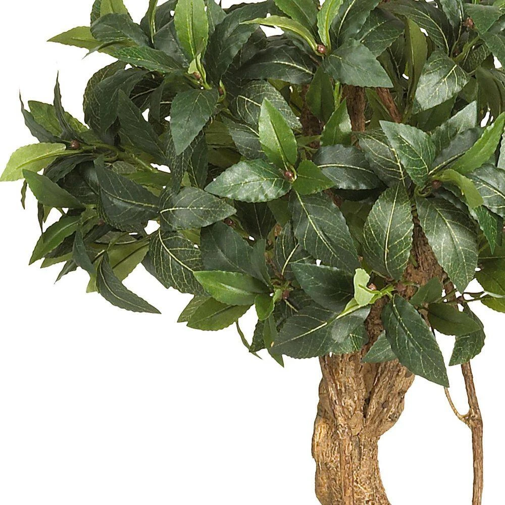 4 Ft. Artificial Sweet Bay Double Ball Topiary Silk Tree 5 4 Ft. Artificial Sweet Bay Double Ball Topiary Silk Tree - Image 3