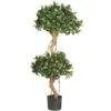 4 Ft. Artificial Sweet Bay Double Ball Topiary Silk Tree -AFLORAL ONLINE STORE nearly natural artificial topiaries 5233 64 1000