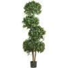 69 In. Artificial H Green Sweet Bay Topiary With 4 Balls Silk Tree -AFLORAL ONLINE STORE nearly natural artificial topiaries 5244 64 1000